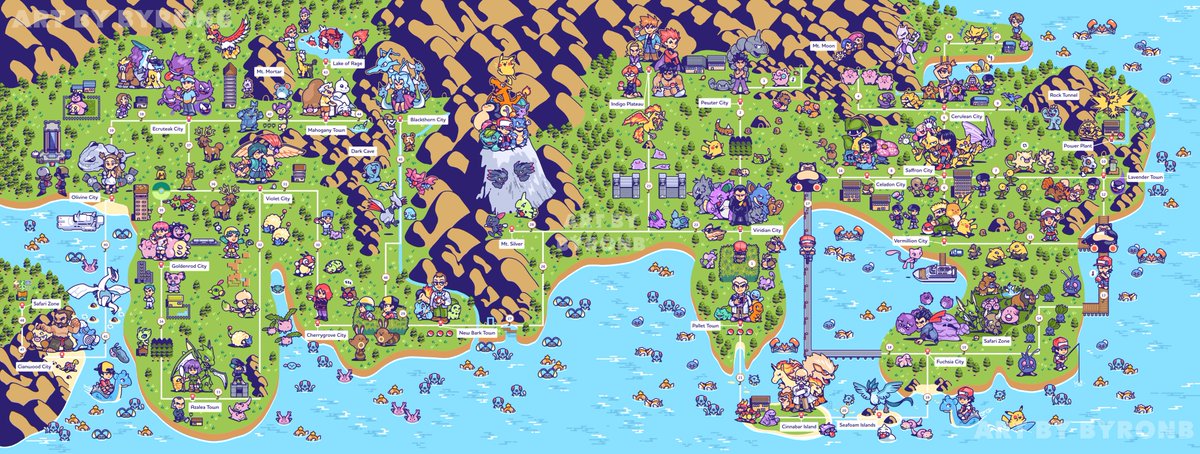 YukaOmatic's tweet photo. It's finally finished! The new version of my Kanto and Johto maps. Packed with more callbacks and detail. Enjoy! https://t.co/4T5drxwmdI