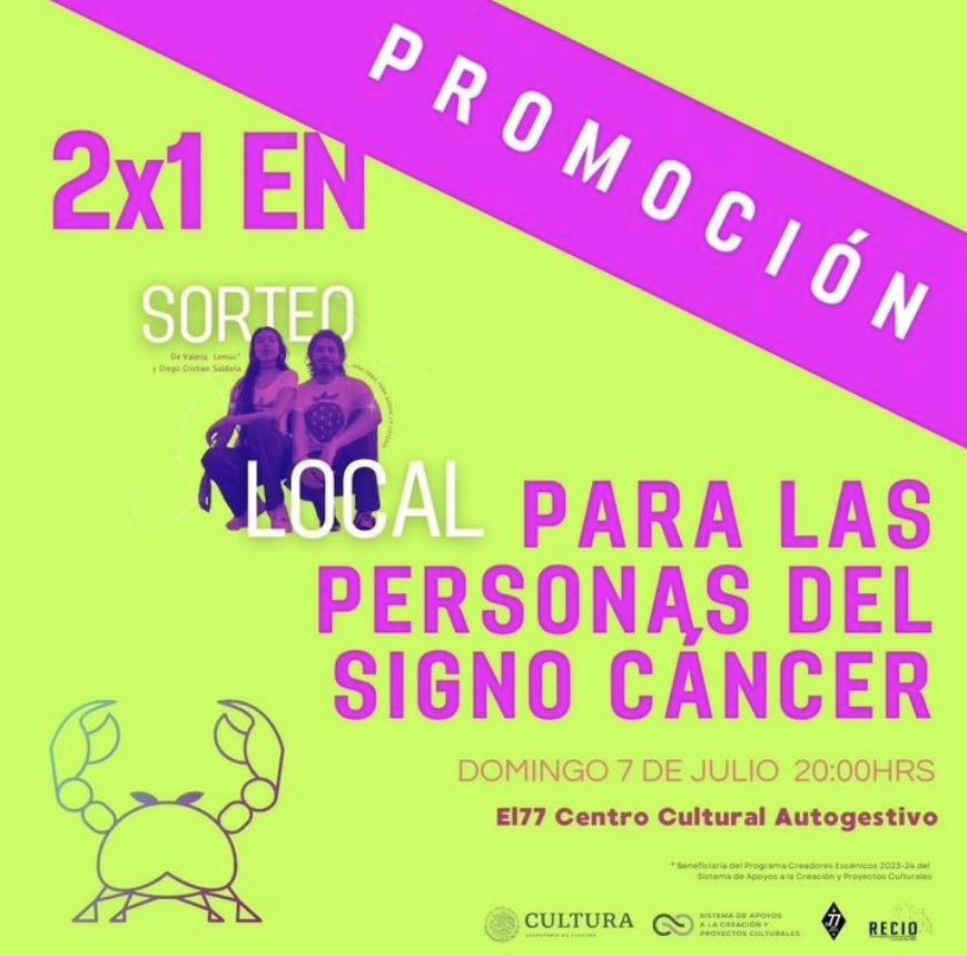 el77cultural's tweet image. ¡Celebra la semana cumpleañera con nuestra querida #ValeriaLemus en #SorteoLocal, una obra para ganar la lotería! 🥳🤑

♋️ Promoción para los que sean signo Cáncer ♋️ 

🗓️Domingo 7 de julio, 20H
🎟️sorteolocal2024.boletopolis.com