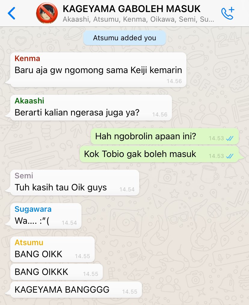 renekiyo's tweet photo. haikyuu few tweets alternate universe
— satu atap series (setters ver.)

edisi “kageyama kenapa?” + their reactions to the truth https://t.co/Kffz81XPMg