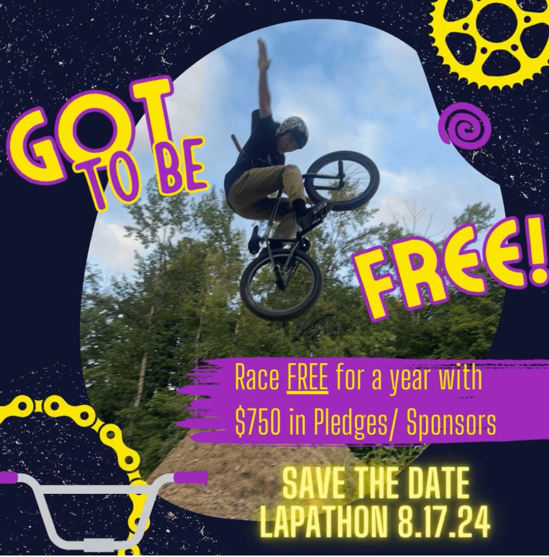 Upcoming fundraiser for Levi’s BMX track. Let me know if you want to make a donation or have any questions. 

If Levi bring in $750 or more in donations and/or sponsors to support track improvements, and your local racing at CV is covered for a full year.