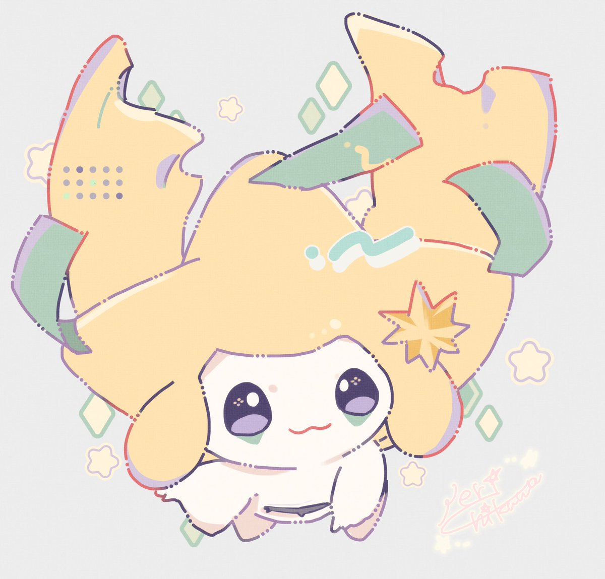 ジラーチ 「願い星  #ジラーチ星祭 #ジラーチの日」|ねりちくわのイラスト