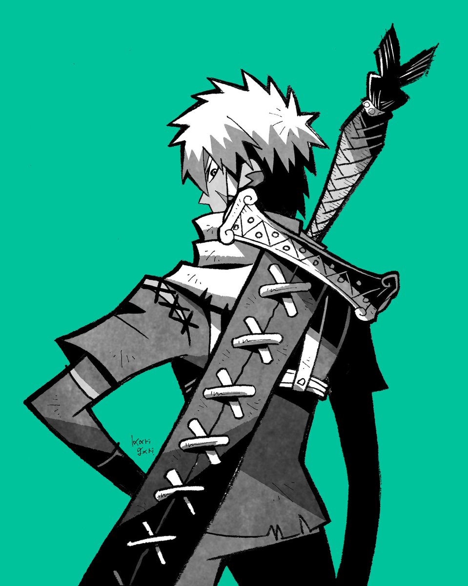 「褐色の剣士 #一次創作 #originalcharacter」|かりがりのイラスト