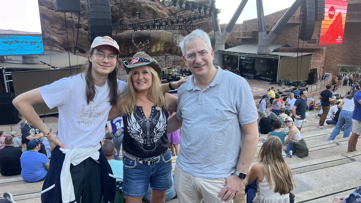 caryn_maroni's tweet photo. Ah a sighting of ⁦@superfan_MLE⁩ &amp; his son #Jan all the way from #Germany 🤯 ⁦@RedRocksCO⁩ for Melissa ⁦@metheridge⁩ concert https://t.co/6sUpGXpp9r