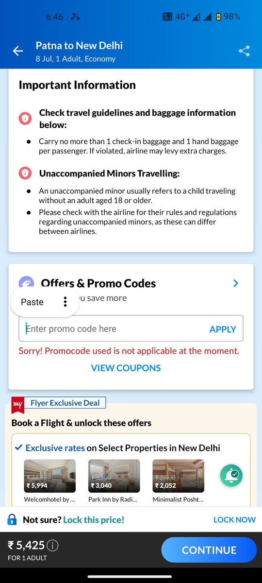 SUMIT__SING's tweet photo. Very disappointed with @makemytrip @makemytripcare service. They promised a 3x money-back guarantee if my ticket wasn’t confirmed, but the promo code isn’t working. #Fraud #MMTFraud https://t.co/OuI8JiMUo6