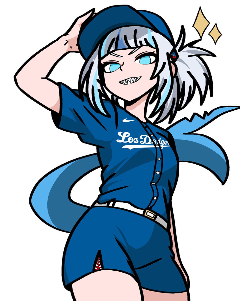 BecauseImAJinx's tweet image. This time I didn&apos;t forget the tail 😅 
Sorry goobers 🙏
#hololiveDodgers 
#gawrt