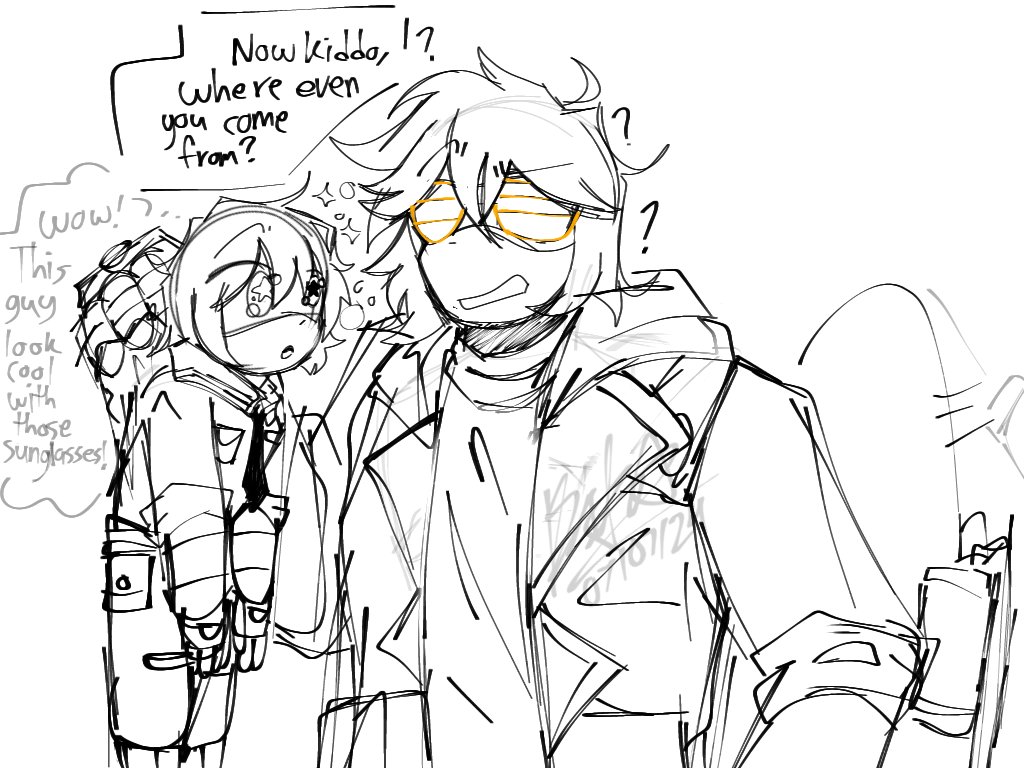 Batshark_stu's tweet image. If.. ED x MDH was real

Dunno I just draw this for fun because my ded brain say so
Oc belong to @ /thermalmode_ (don&apos;t wanna tag them, feel scared) and Noah belong to me
#elementarydrones #murderdroneshigh #murderdrone