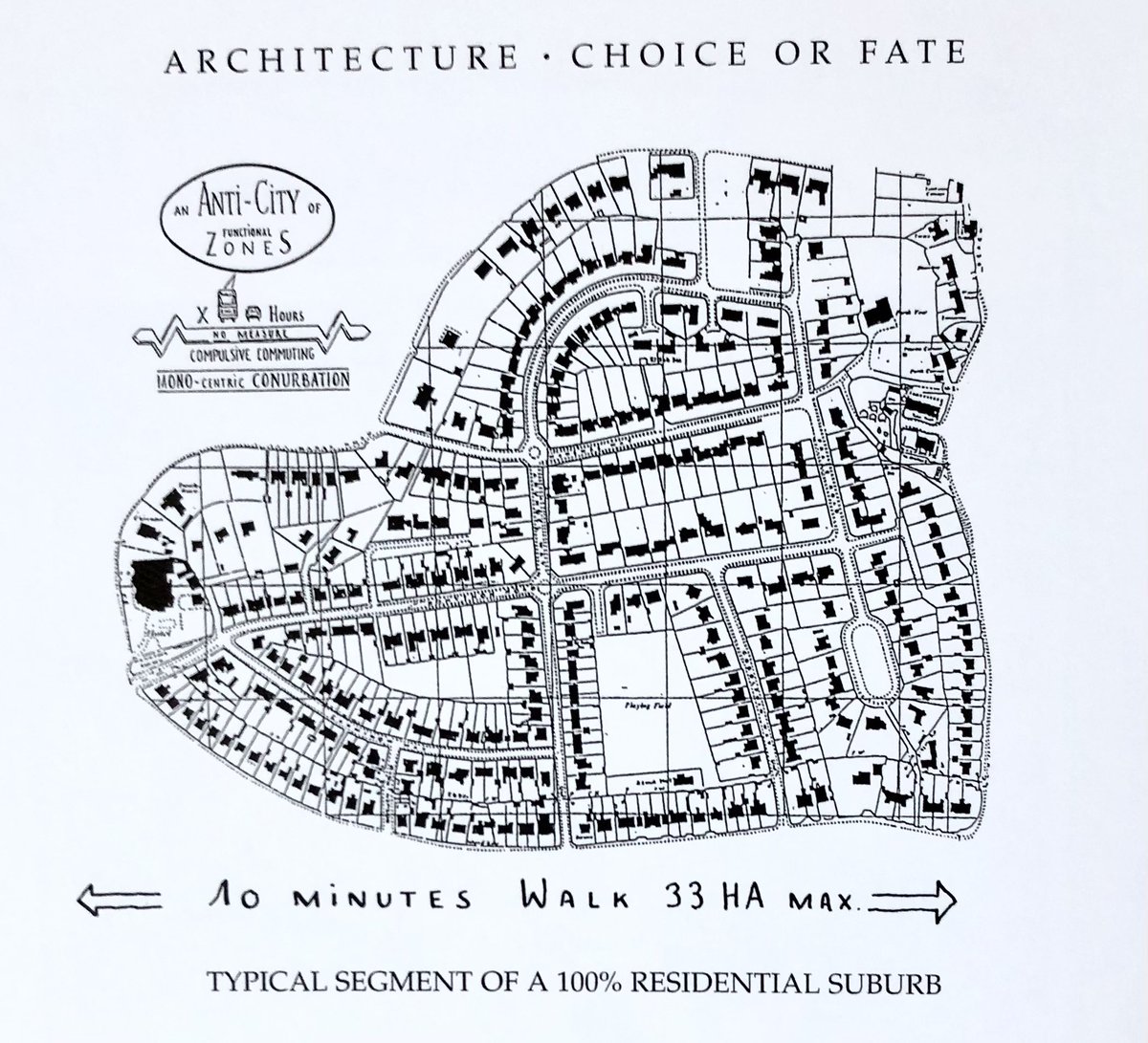 wrathofgnon's tweet photo. Léon Krier on how a typical suburban development can be upgraded to something more urban. A ready way to finance aging suburban infrastructure and increase the value of existing lots while providing more density of services to an aging population. https://t.co/GkBBf1cJDR