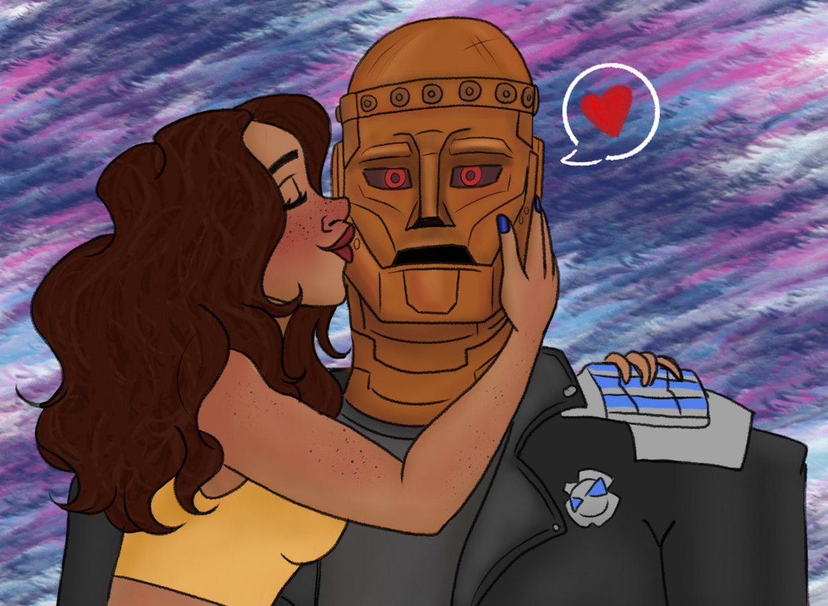 allyseea's tweet photo. Happy International Kissing Day to these two. Too bad he can't reciprocate.
.
.
#DoomPatrol #OCxCanon #CliffSteele https://t.co/h0IVLAabXw