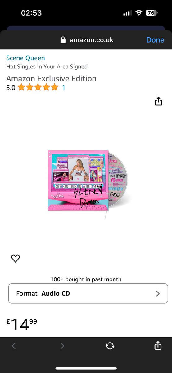 PrincessPpumpkn's tweet image. Did anyone else order a signed copy of @scenequeenrocks’s Hot Singles In Your Area album from @AmazonUK but just receive a normal unsigned copy? 😔