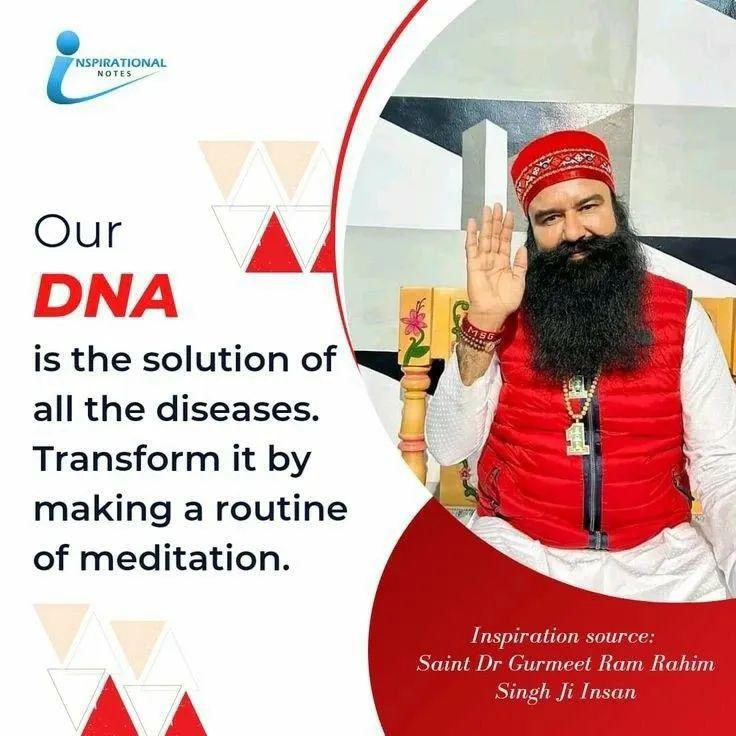 VidhyaSingh14's tweet photo. आमतौर पर लोगो का मानना है कि दिमाॅग सबसे शक्तिशाली है जो हमारे शरीर को नियंत्रित करता है। लेकिन इससे भी महत्वपूर्ण  हमारा DNA है जो दिमाॅग को नियंत्रित करता है। Saint Dr MSG Insan का कहना है कि Mediation के द्वारा  DNA को बढ़ाया जा सकता है। 
#CureWithDNA https://t.co/JwPYYWH1XA