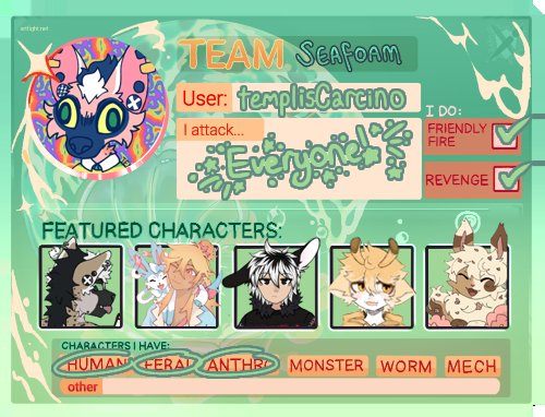 Templiscarcino's tweet photo. Heres some recent Art fight attacks >:3 #artfight #artfight2024seafoam #artfightattack https://t.co/tdvJUFSV5B