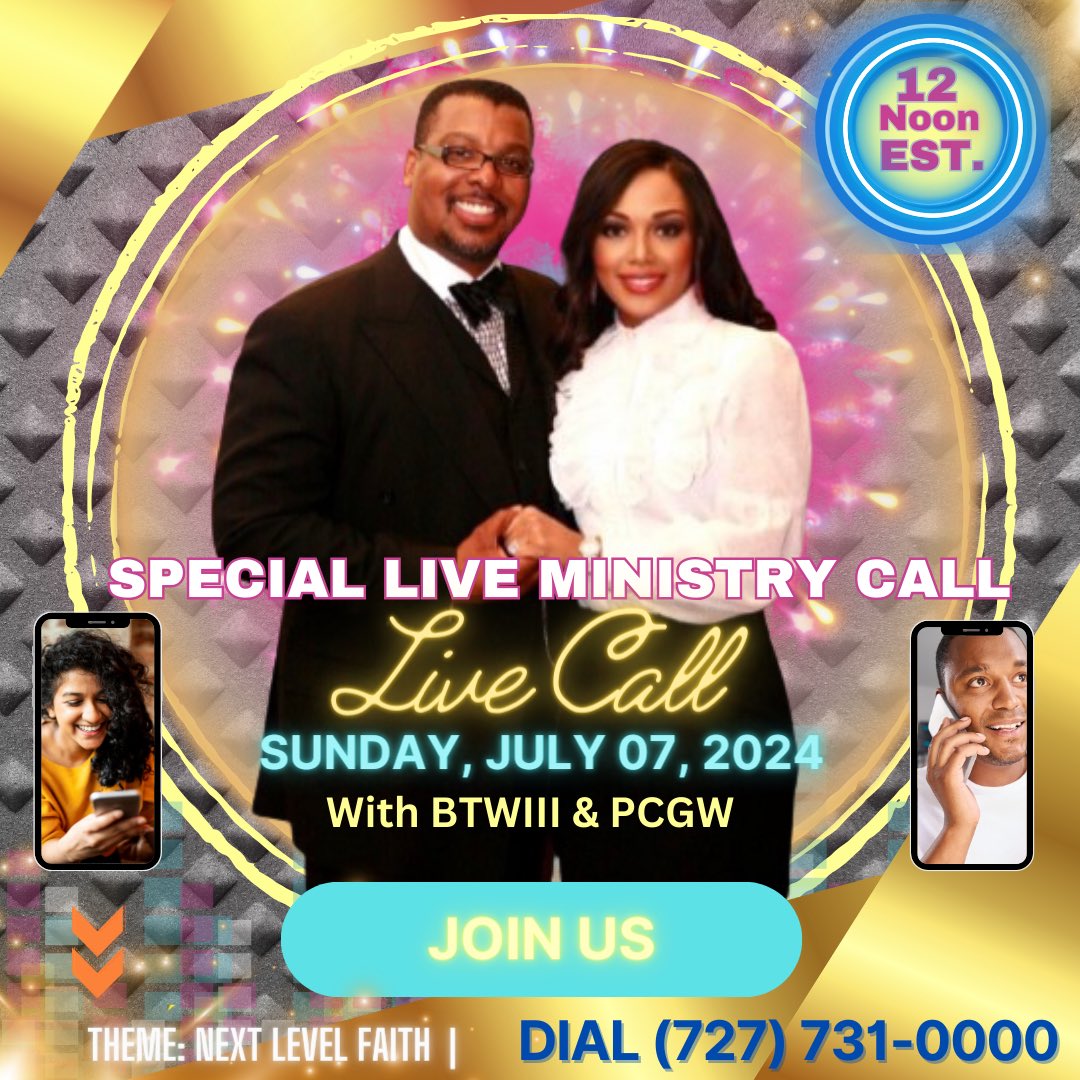 BishopWeeks's tweet photo. Join us for a life changing word on this Sunday’s Live Global Call at 12 Noon Eastern Standard. Don’t Miss It! Blessings! https://t.co/o01QjYkBP1