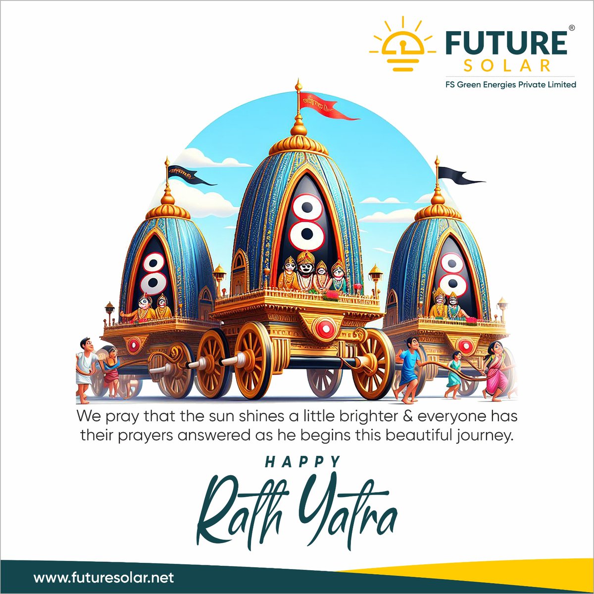 FutureSolar_'s tweet photo. As we celebrate the divine journey of Lord Jagannath, may the spirit of unity and devotion inspire us all to move towards a brighter and more sustainable future.
#RathaYatra #FutureSolar https://t.co/G2WJ1QMxSI