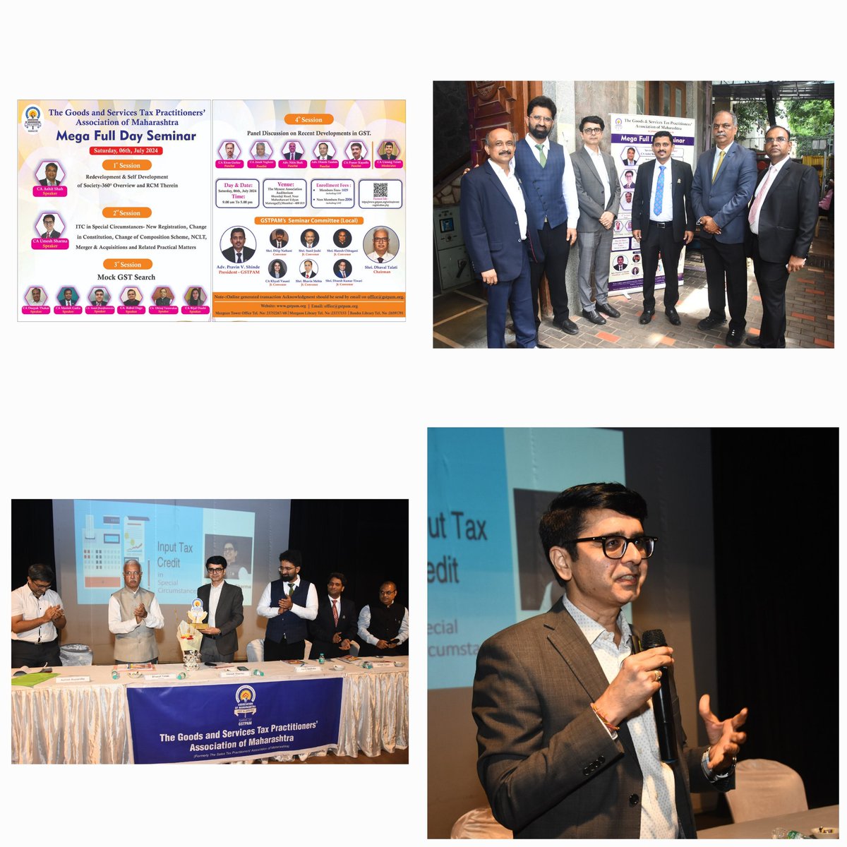 FCAUmeshSharma's tweet image. GST... Passion of subject and its knowledge sharing gives me satisfaction.  Delivered lecture on ITC and Special Circumentaces at GSTPAM Mumbai. Thanks to GSTPAM for their love and affection. #gstpam #GST