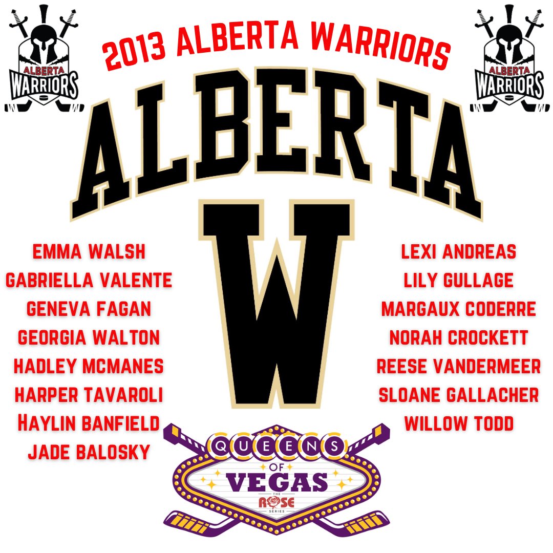 abwarriorshky's tweet photo. 2013 Team Alberta Warriors are in @Vegas for @the_roseseries #queensofvegas 😎

Let’s Go Warriors! https://t.co/hjSWMwGhsm
