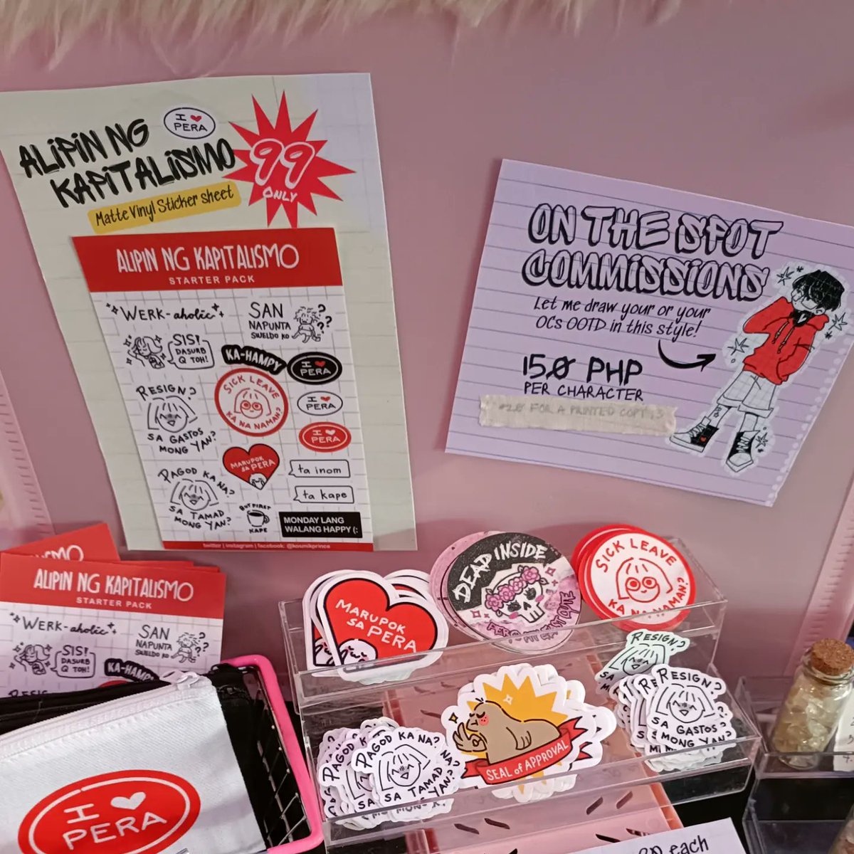 have a tour of my table setup for POTA: Originals for this weekend!! we open til 8 pm at Centris Elements today! ๐๐โจ
let's trade OC cards too!