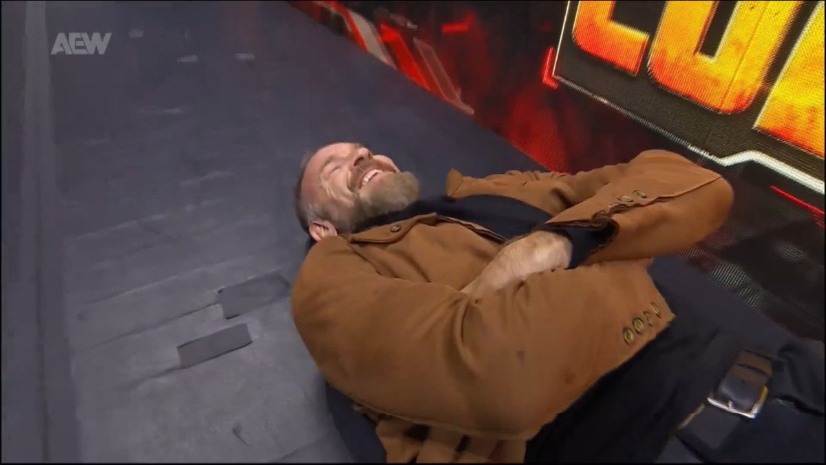 TopSuperKicker's tweet photo. Christian Cage lying on the floor >>>>> MITB Main Event https://t.co/f64gW2k0Vd