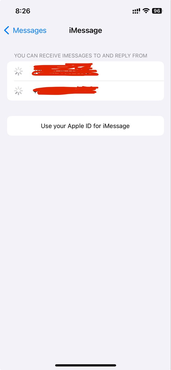 azaz_zoha's tweet photo. Is iMessage down or something? Been looking this for hours! Can’t send or receive. 
@AppleSupport https://t.co/jcu15Ze6p7