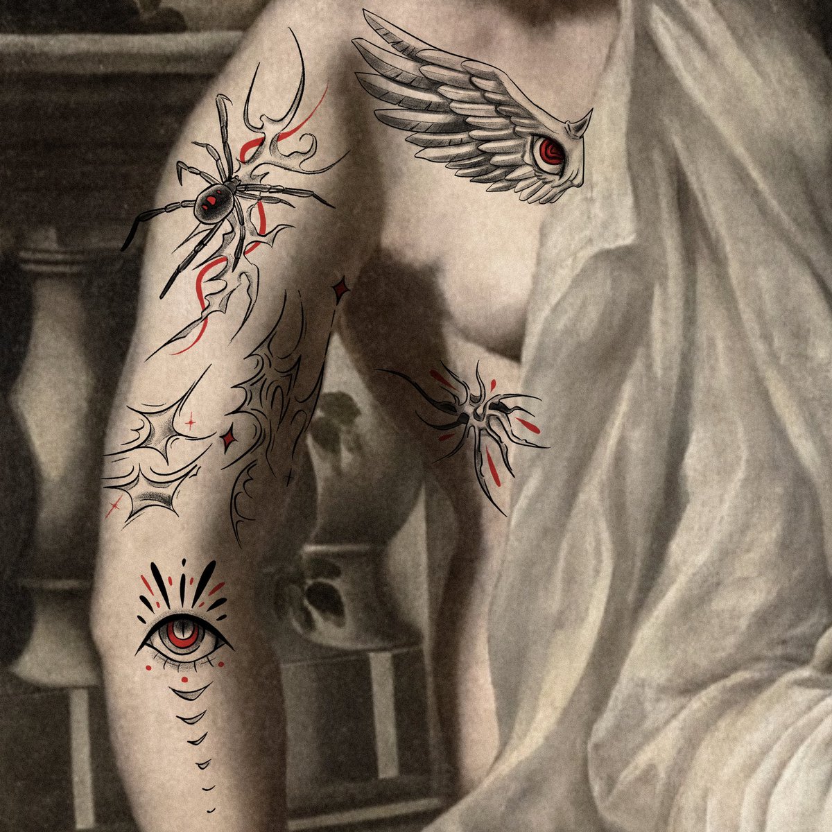 rumplingz's tweet photo. Recent tattoo flash i s2g someone get these or else #flashtattoo https://t.co/OL9WqRVOVn