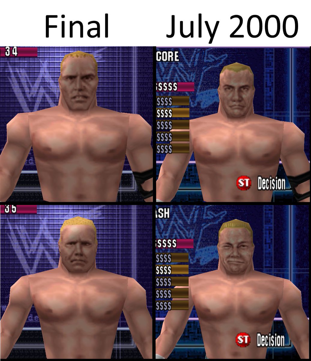 NamiyoVT's tweet photo. Hardcore Holly and Crash Holly - Final vs Beta comparison #WWFNoMercy #WWFNoMercyBeta https://t.co/hD41ls3B05