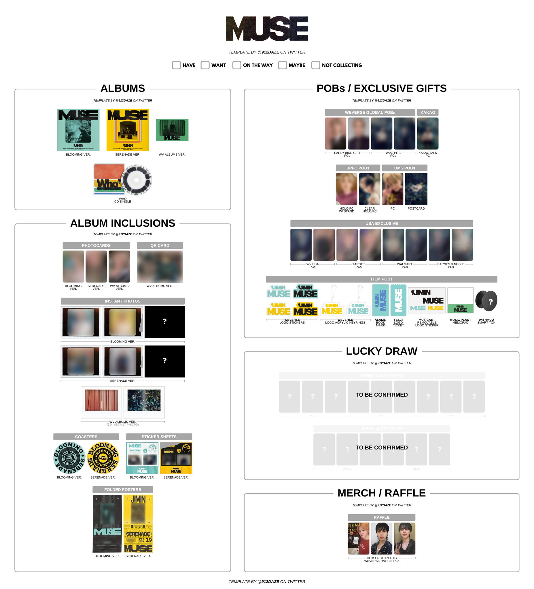 BTS JIMIN  MUSE  特典  4点 トレカ ポストカード 驚きの値段で BTS Jimin Muse Weverse USA Limited Photo Card