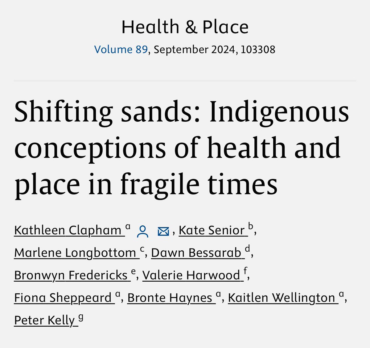 NEW free open access article exploring how Indigenous communities conceptualise, handle &amp; manage disasters, eg health &amp; bushfires within place - lnkd.in/gkJzzF8k. #Health #Place #Indigenous #IndigenousHealth #Bushfire #COVID #disasters #placebased #publichealth #Australia