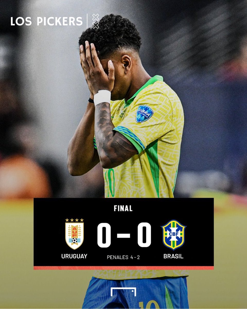LosPickers's tweet photo. #Brasil queda eliminado de la #CopaAmerica , #Uruguay pasa a semifinales y enfrentará a #Colombia. https://t.co/pKfbQwJyNz