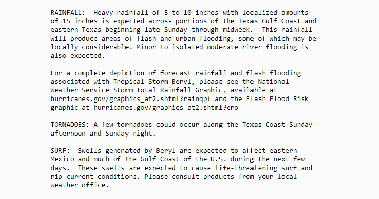 Jasamsdestiny's tweet photo. Location:
300 mi SE of Corpus Christi
Max sustained winds ... 60mph
Movement ... NW at 13
#TSBeryl #Texas #HurricaneWatch #StormSurge #Beryl https://t.co/KEXR5ja5ev