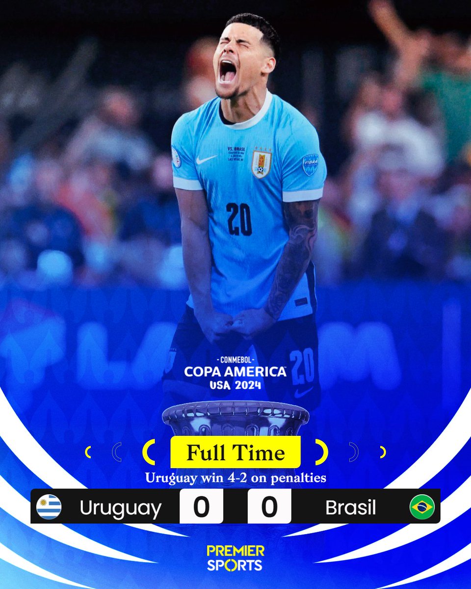 Abdulaleem3241's tweet photo. #Uruguay win against Brazil
#URUBRAxDGO
#BRAURU
#CopaAmerica2024 https://t.co/bNLenLOlG7