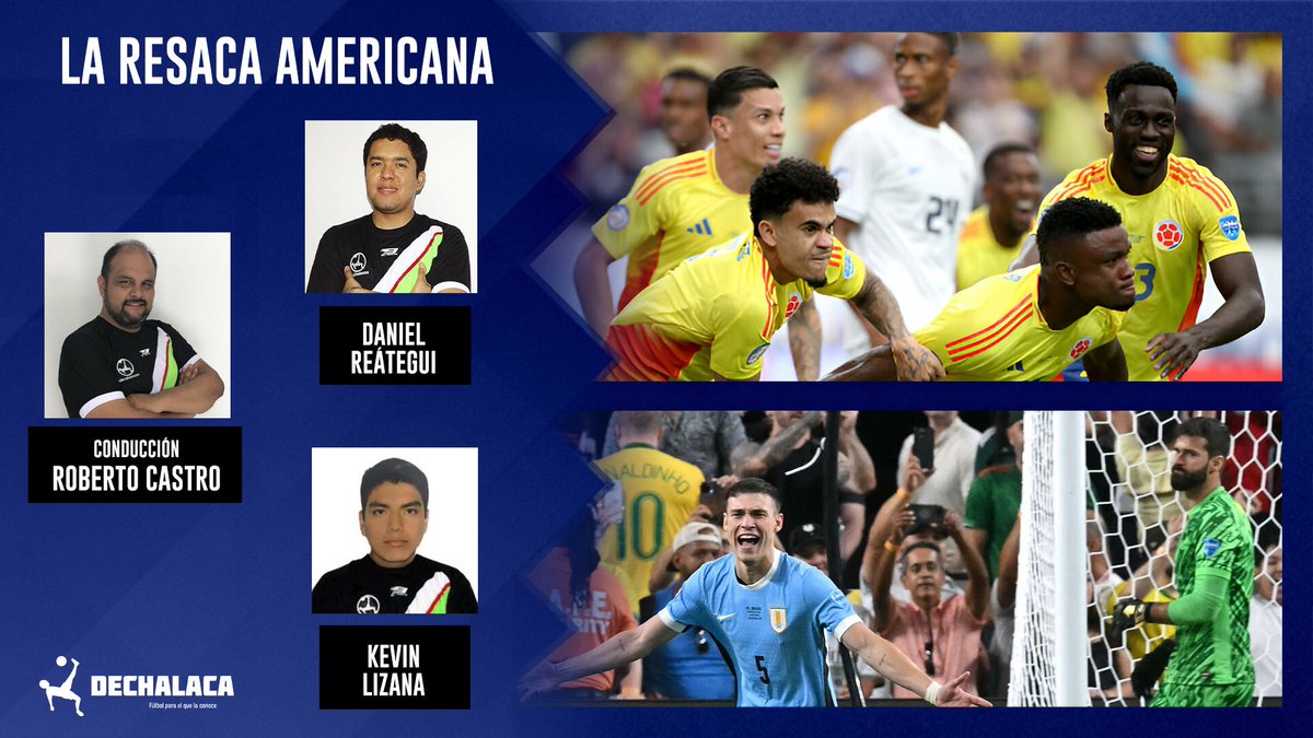 #CopaAmérica2024 - cuartos de final

🇺🇾🆚🇧🇷 La añeja costumbre uruguaya

🇨🇴🆚🇵🇦 Colombia aplanó el canal

🗣 Al aire #LaResaca Americana con <a href="/rcastrolizarbe/">Roberto Castro</a>, <a href="/danielreateguiw/">Daniel Reátegui Wong</a> y <a href="/KevinLizana10/">Kevin Lizana</a>

x.com/i/spaces/1OwGW…