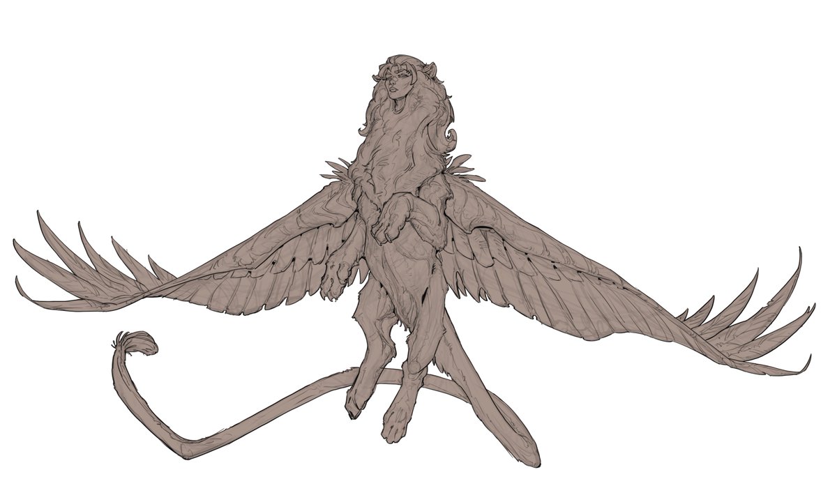 ALiteralCAR's tweet photo. Line art for my sphinxes from way back when https://t.co/bgu0yhESOV