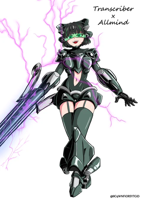 私が描かせていただきました。メカ娘の方は「オールマインドが秘匿していた人間型の身体」という妄想です#AC6 