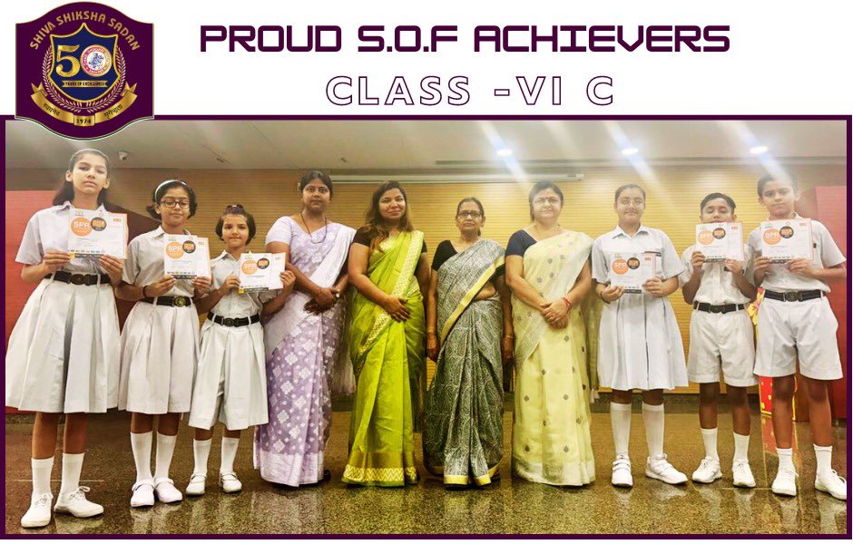 Shivashikshasa3's tweet image. 🎉 #SOFOlympiad stars, the #Shivians of class 6, who have outshone themselves, clinching the prestigious #GoldMedalofExcellence, #MedalsofDistinction, and #CertificateofAchievement at the grand #FelicitationCeremony hosted by #ShivaShikshaSadan!
