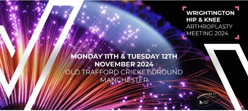 Registration is now open!

We look forward to seeing you all at the next Wrightington hip and knee meeting at Old Trafford cricket ground. 

clockworkmedical.com/wrightington/