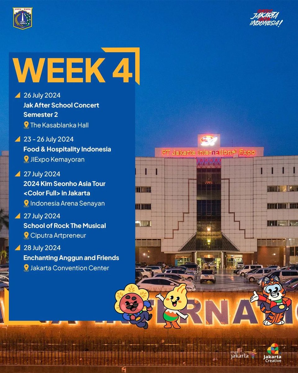 DKIJakarta's tweet photo. Mau datang ke yang mana nih? Reply yuk~
Simpan dan sebarkan ke kerabat kalian ya.
Sumber: @JakartaTourism
#dkijakarta #suksesjakartauntukindonesia #JagaJakarta #weeklyevent #eventcalendar #julyevent #weekendlist #eventjakarta https://t.co/9LOthF70PT