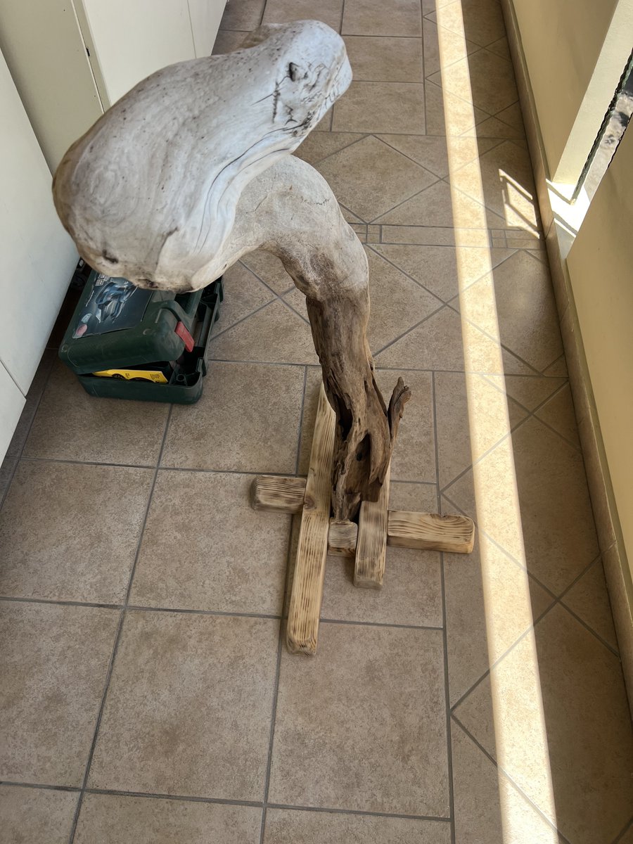 JoJohanus13's tweet image. Progress: το ξύλο στηρίχτηκε, καθαρίστηκε και περάστηκε με παρασιτοκτόνα #driftwood #seaglass