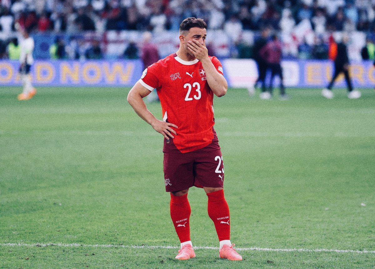 beltran_marcel's tweet photo. Si llora Shaqiri, lloramos todos. 

Ayer se despidió de la Eurocopa un tipo que ya es como el típico amigo del pueblo: solo nos vemos en verano, pero qué risas nos echamos. Ojalá lo sigan convocando hasta que tenga 54 años. Le he dedicado unas palabras en @RevistaPanenka. https://t.co/yGcVFbvpcu