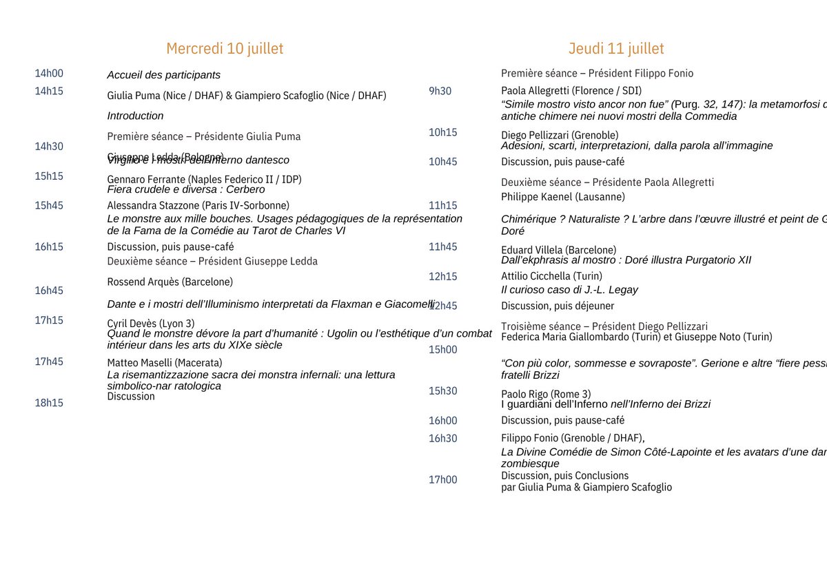 Dante et les monstres mytholoqiques, en mots et en images, Nice 10-12 juillet 2024, sous la direction de <a href="/giuliapuma/">giulia puma</a> et Giampiero Scafoglio