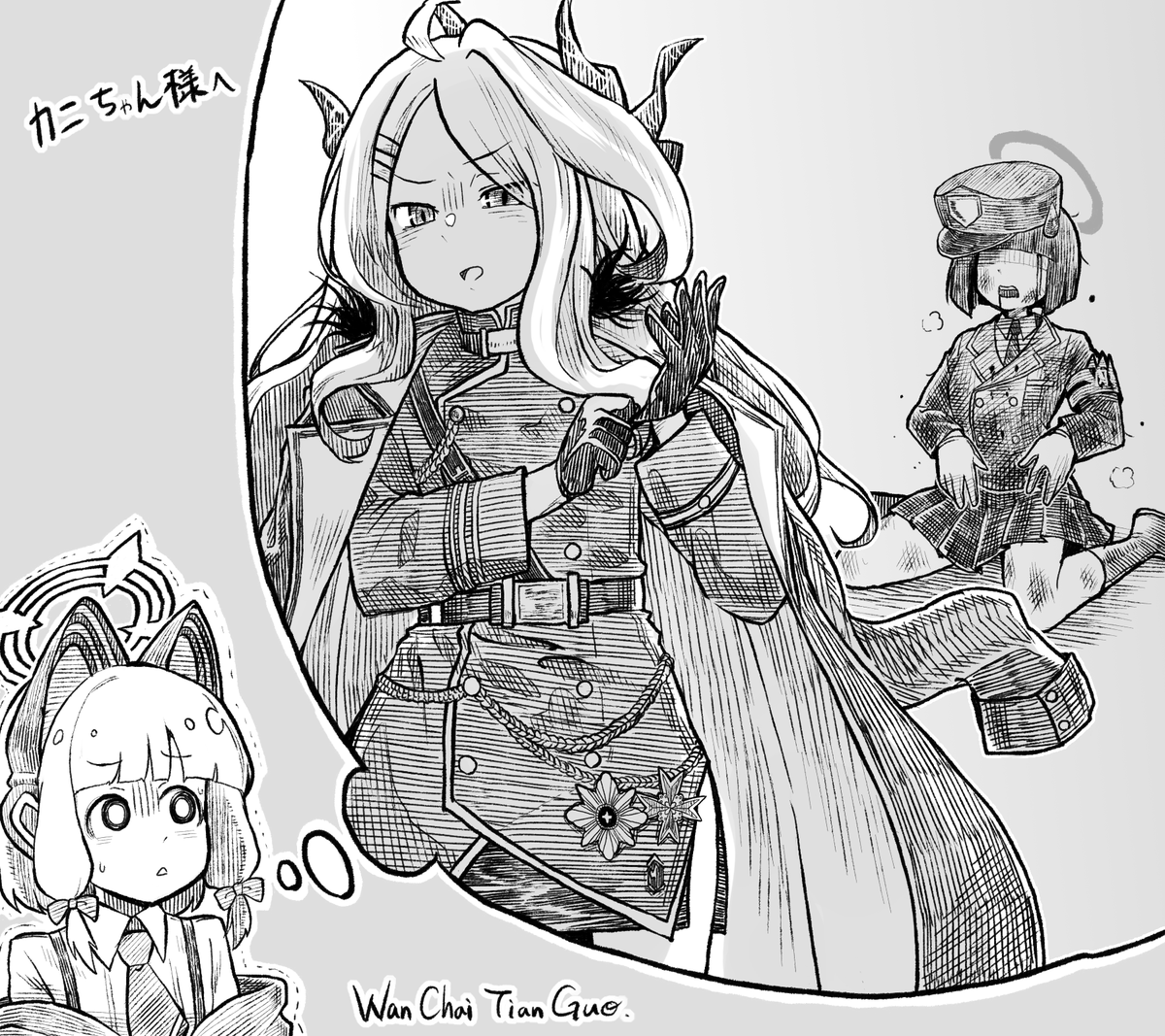 Skeb納品しました
「シマキンが敗北した部下を粛清しながら「ワシの兵隊の面汚しじゃ」と言うシーンのパロディで 『空崎ヒナが「あんな不良にいいようにされて 貴女達は私の兵隊の面汚しよ」と言う場面』を想像するモモイを描いていただきたいです」 
https://t.co/SuknoRPgjX 
#Skeb #Commission 