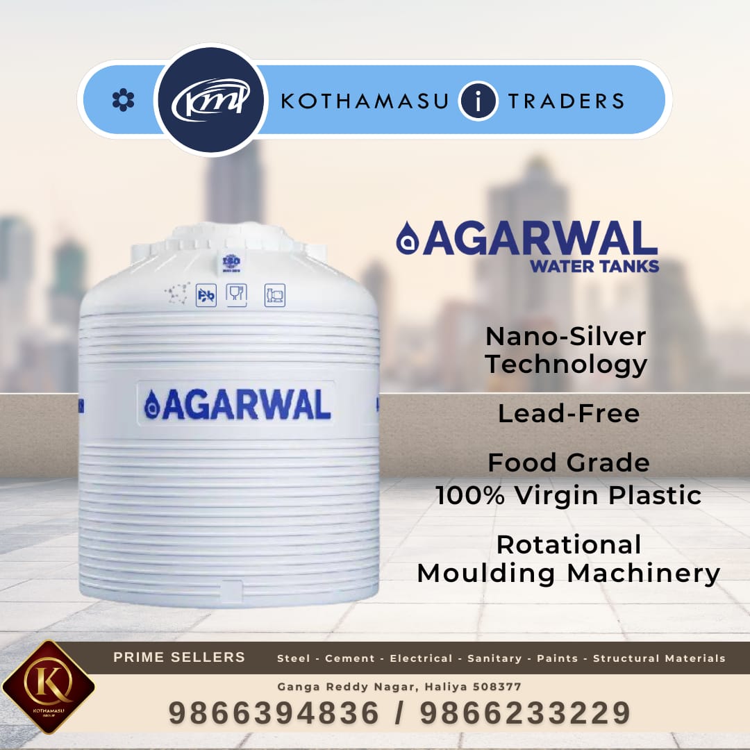 Kothamasuitrade's tweet photo. 🌊 Agarwal Water Tanks 🌊 
Upgrade your water storage with Agarwal Water Tanks, available at Kothamasu I Traders! 
Featuring Nano-Silver Technology, 
lead-free, 
food grade, 
and made from 100% virgin plastic. 
📞 9866394836 / 9866233229 
#WaterTanks #SafeWaterStorage https://t.co/yKYHZZy7iK