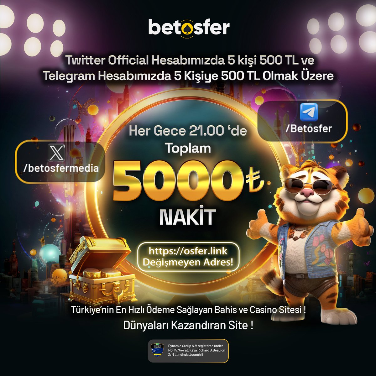 Betosfer_2025's tweet image. 🏆BETOSFER'DEN BÜYÜK  #ETKİNLİK

⚡️SON 3 GÜN İÇİNDE 500 TL YATIRIMI OLAN 

🎁5 KİŞİYE 500 TL!

ÇEKİLİŞE KATILMAK İÇİN 

@betosfermedia HESABINI TAKİP ET
KULLANICI ADINI VE #BETOSFER YAZ.

👑AKŞAM 21:00 DA ÖDÜLÜNÜ KAZAN!

osfer.link 

#casino #bahis #slot #kupon