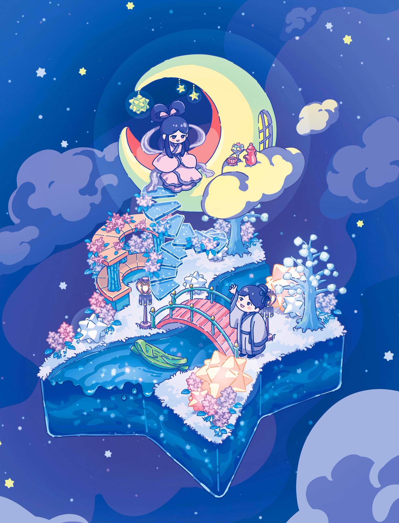 シーグラスアート❁七夕の出会い…♡❁ 今日は七夕🎋ですね 短冊にお願い事は書きましたか？ まかにゃん