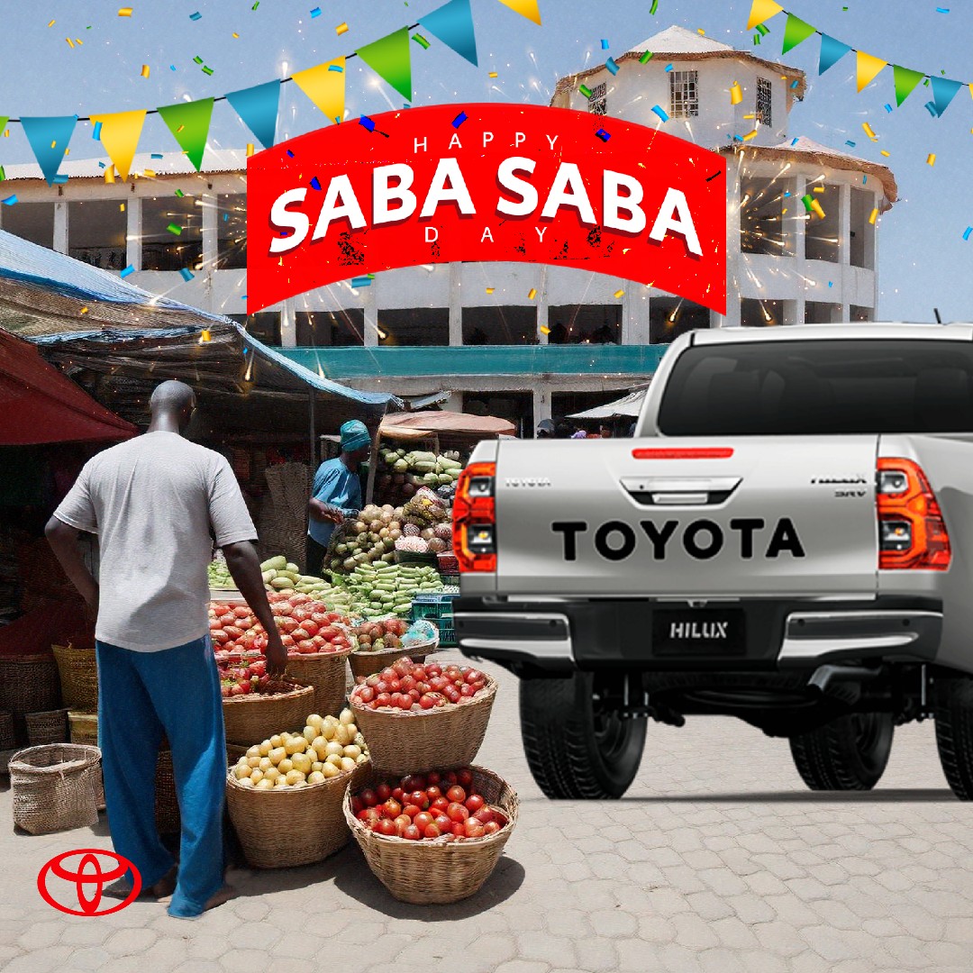 ToyotaTanzania's tweet photo. Happy Saba Saba Day, Tanzania! 

#SabaSabaDay #ToyotaTanzania #ProudlyTanzanian #DrivingForward #CelebrateTogether https://t.co/W82KaqZmY6