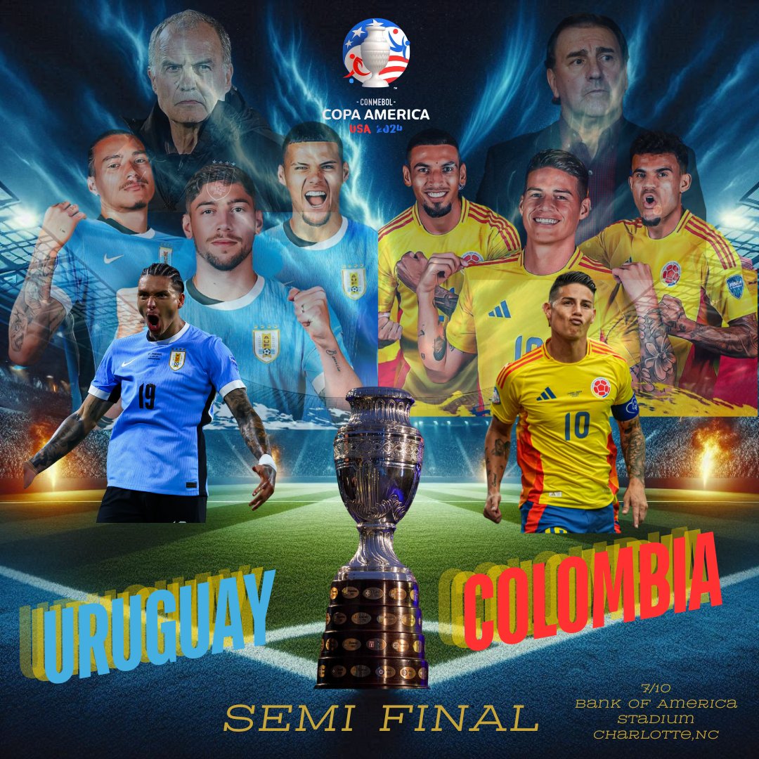 Ajaramillo10's tweet photo. SEMIFINAL COPA AMERICA 2024💥 #CopaAmerica2024 @Uruguay @FCFSeleccionCol https://t.co/mmt8ut95jD