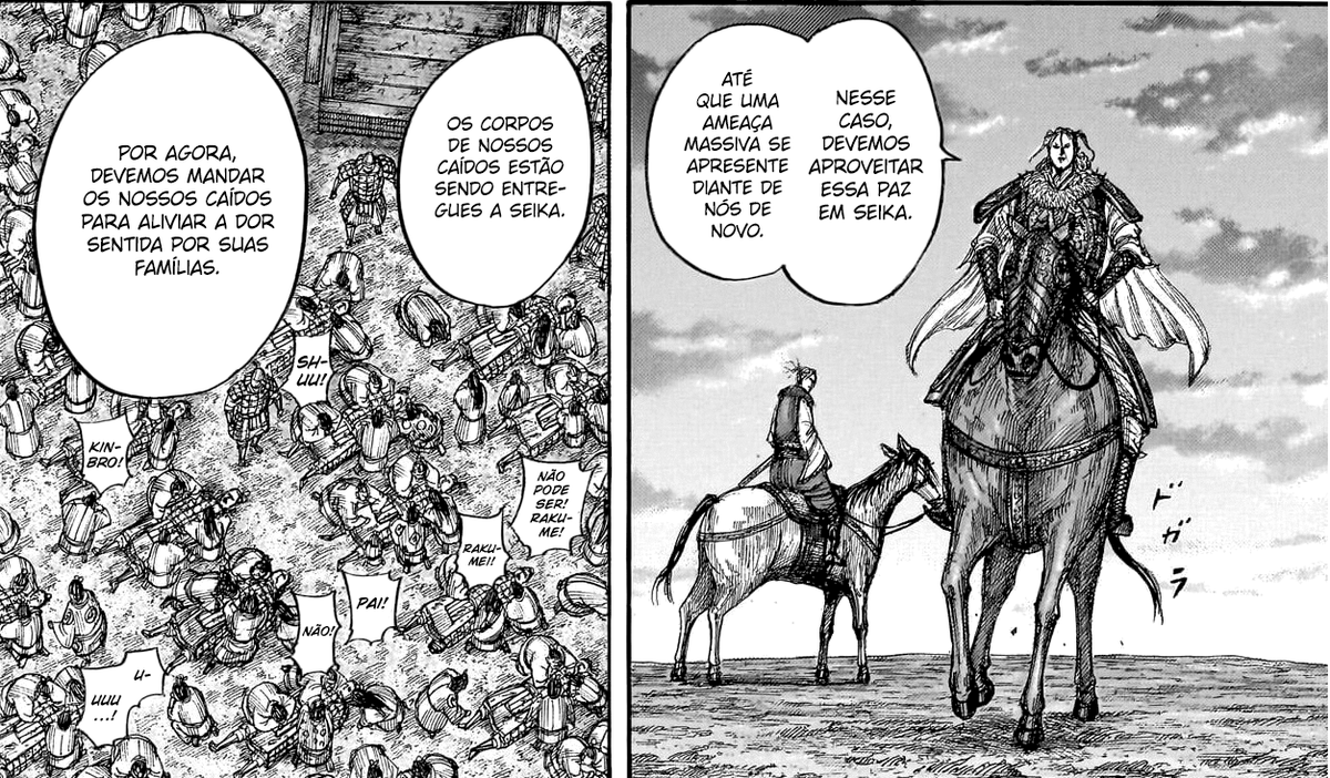 NicolasMagno31's tweet photo. #kingdom799 

Inclusive amo a semiótica desse capítulo.

O preço da paz.

A capital comemora feliz da vida que Qin foi derrotada.

Os líderes vitoriosos e homenageados, e atrás deles, infindáveis carruagens de cadáveres, e Seika, que pagou o preço para Kantan estar comemorando. https://t.co/xkrhkWRlQ6