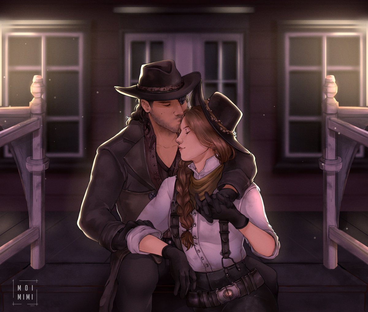 Once again obsessed with commissioned art. Thank you again <a href="/MoiMimiart/">Mimi 🌻on the commission grind!!</a>  for the beautiful piece of these two. I'm constantly amazed at the level of detail you put into your work, and am so so so so lucky to have been able to commission you once again. Thank you so much! ❤️#WildRP