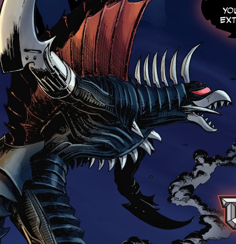 CYBERNETlCKAIJU's tweet photo. @LucentDefiler @OfFallenJedi —

Ghidorah. Gigan was built for taking down Kaiju and was ultimately made to get rid of the king back on Earth, but this one in particular would have to suffice for now. 

"SKREEEET—!" 

Gigan made his appearance known not only to the demons that ravaged the land down below, — https://t.co/TyqO1AgeMm
