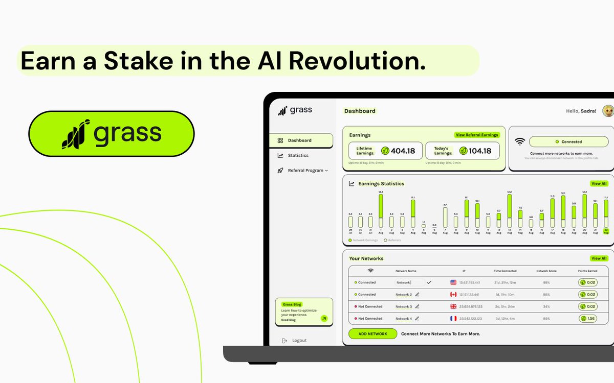 捡钱的机会不要说太晚！ 融资$450w grass 0撸挂机即可，明牌空投！ Grass 是Wynd Network  的旗舰产品，它允许用户通过出售未使用的网络资源来通过互联网连接获利。 简单说就是宽带挖矿。 1.注册，最好用谷歌邮箱