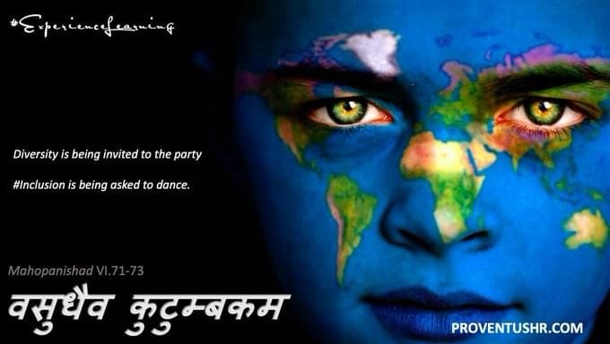 ProventusHR's tweet photo. #Diversity is a western notion that we blindly chase. Our socio-cultural #Ethos is in 'Vasudheva Kutumbakam’, diversity comes naturally to us.

What we struggle with, again because of our socio-cultural fabric is #Inclusion.

We don't know inclusion enough!

#ExperienceLearning https://t.co/yaSUz8CtO1