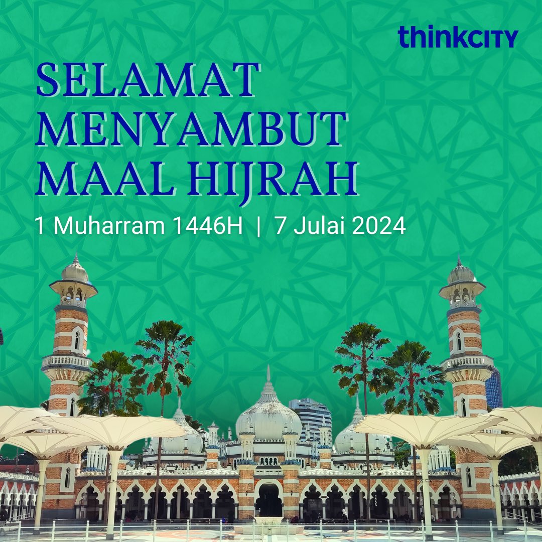 Salam Maal Hijrah 1446H/2024.

Mari kita sambut tahun baru Hijrah ini dengan berhijrah menuju ke pembangunan dan kebaikan.

#mythinkcity #AdvancingMalaysia